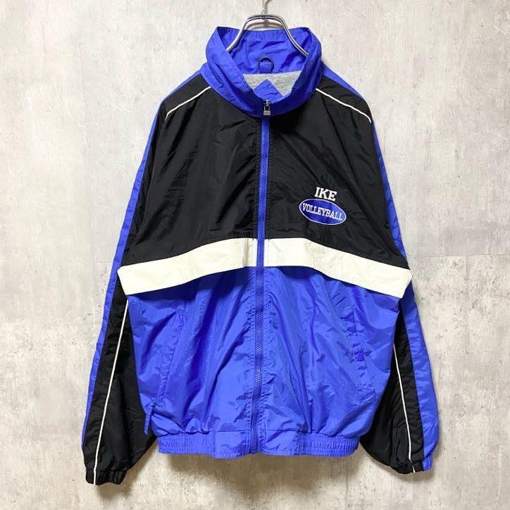 90s　Holloway　ホロウェイ　長袖ナイロンジャケット　バレーボール　ブルー　ヴィンテージ　Mサイズ　古着