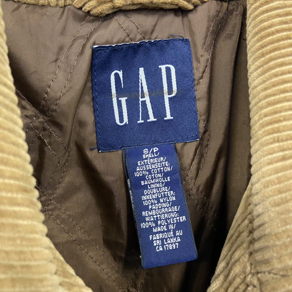 GAP　ギャップ　コーデュロイジャケット　ベージュ　Sサイズ メンズ コットン 古着