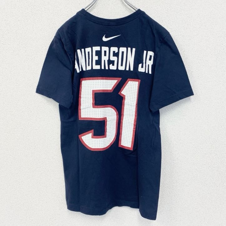 古着 used　NIKE ナイキ　半袖プリントTシャツ　スウッシュマーク　ネイビー　NFL　ヒューストン テキサンズ　Sサイズ