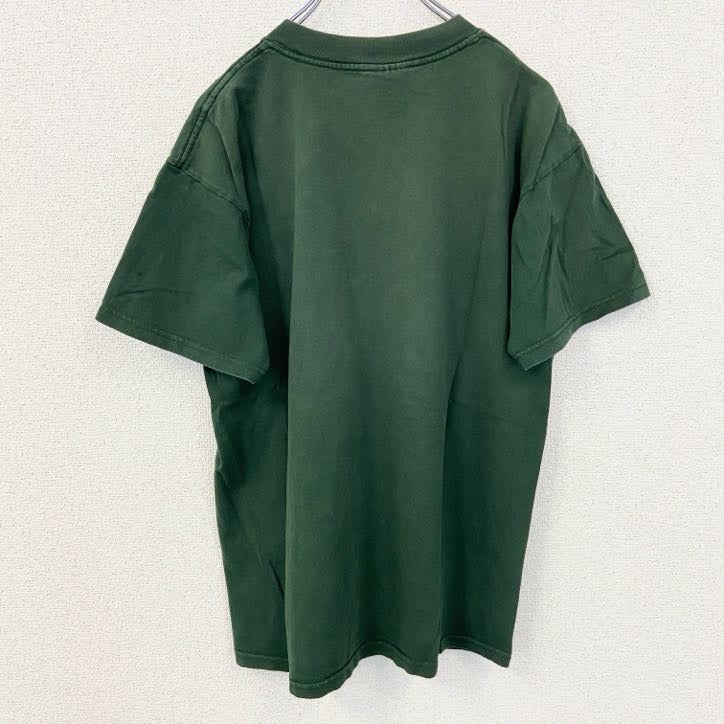 GILDAN　ギルダン　半袖アニマルプリントTシャツ　リバーシティラスカルズ　野球　緑　グリーン　Mサイズ　古着