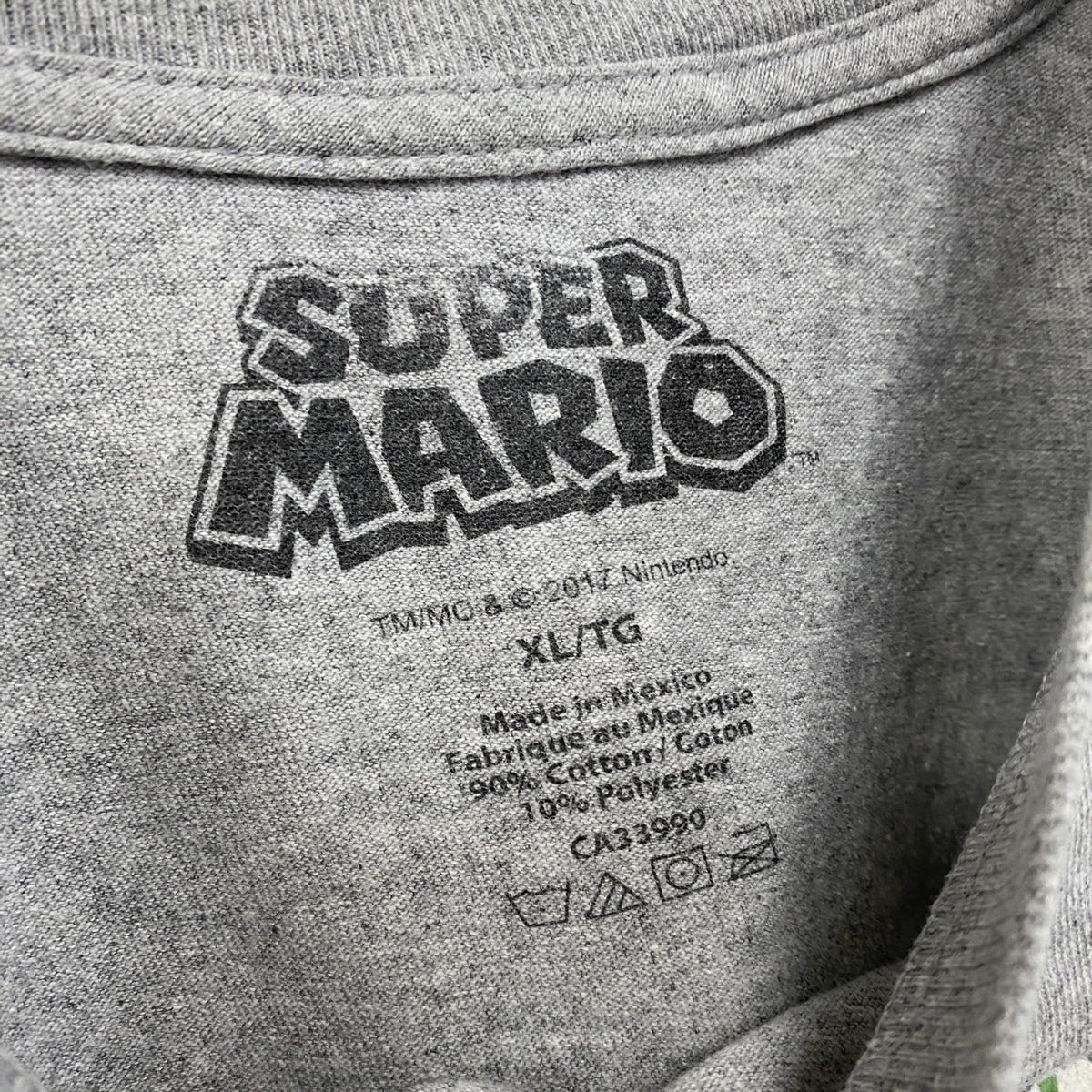 Nintendo　任天堂　SUPER MARIO　スーパーマリオ　半袖プリントTシャツ　灰色　グレー　XLサイズ　古着