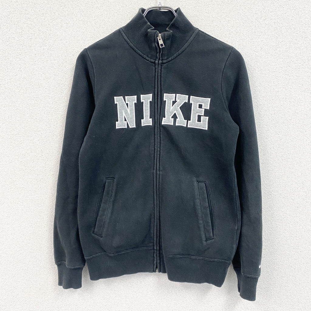 NIKE　ナイキ　フルジップスウェット/トレーナー　デカロゴ　黒　ブラック　Mサイズ　古着