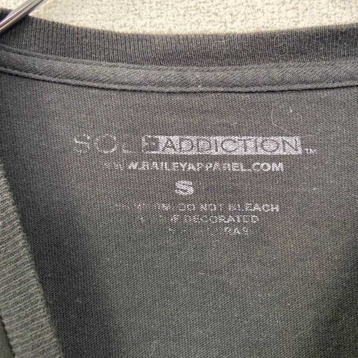 SOLE ADDICTION　半袖プリントTシャツ　インディアン　レトロデザイン　黒　ブラック　Sサイズ　古着
