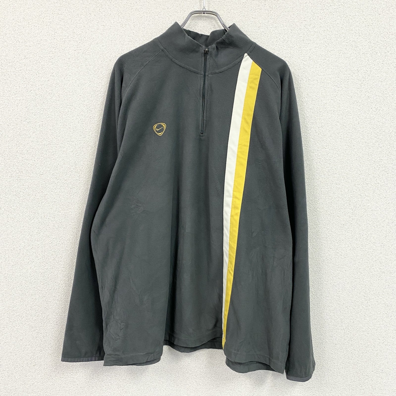 NIKE　ナイキ　THERMA-FIT　フリースジャケット/ボアジャケット　スウッシュ　灰色　グレー　2XLサイズ　古着
