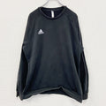 adidas　アディダス　スウェット/トレーナー　ラグランスリーブ　パフォーマンスロゴ　刺繍ロゴ　黒　ブラック　XLサイズ　古着