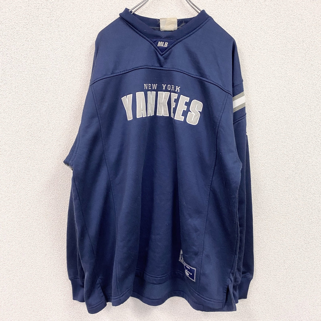 90s　Lee　リー　MLB　ヤンキース　ゲームシャツ　ベースボールシャツ　ヴィンテージ　紺　ネイビー　古着