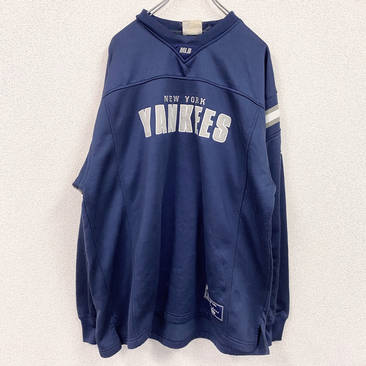 90s　Lee　リー　MLB　ヤンキース　ゲームシャツ　ベースボールシャツ　ヴィンテージ　紺　ネイビー　古着