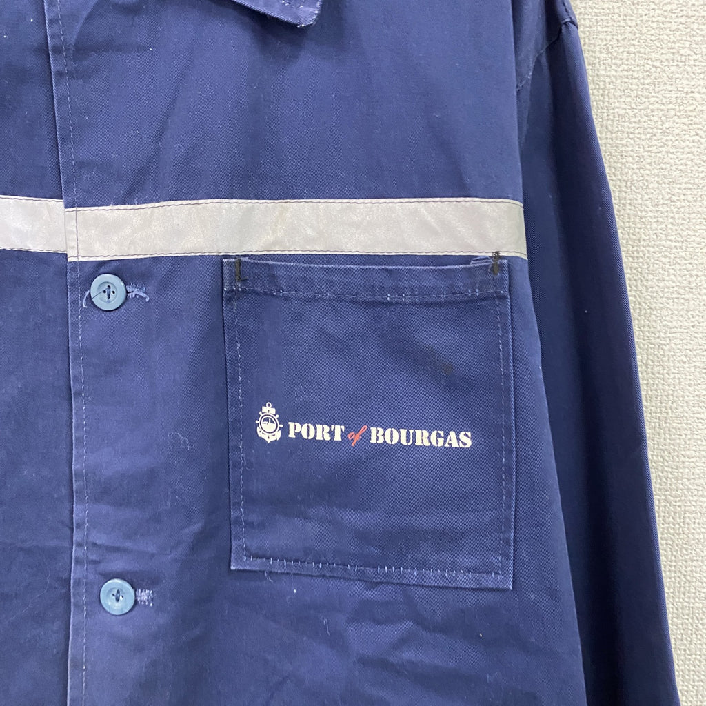 ～90s　OLIMP　ユーロワークジャケット　3つポケット　リフレクター　ユーロヴィンテージ　青　ブルー　XXLサイズ　古着