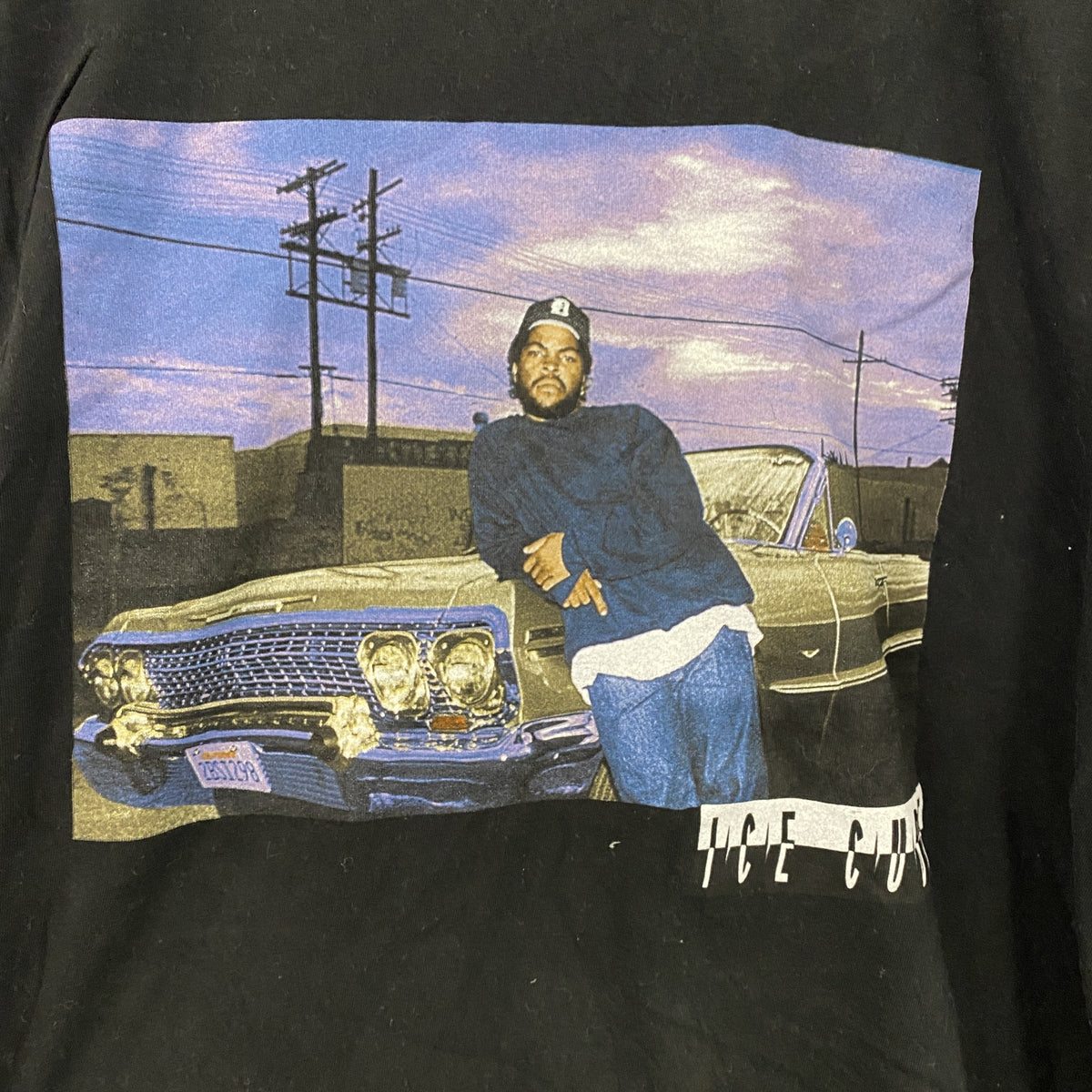 CONTROL　ICE CUBE　アイスキューブ　半袖プリントTシャツ　黒　ブラック　XLサイズ　古着