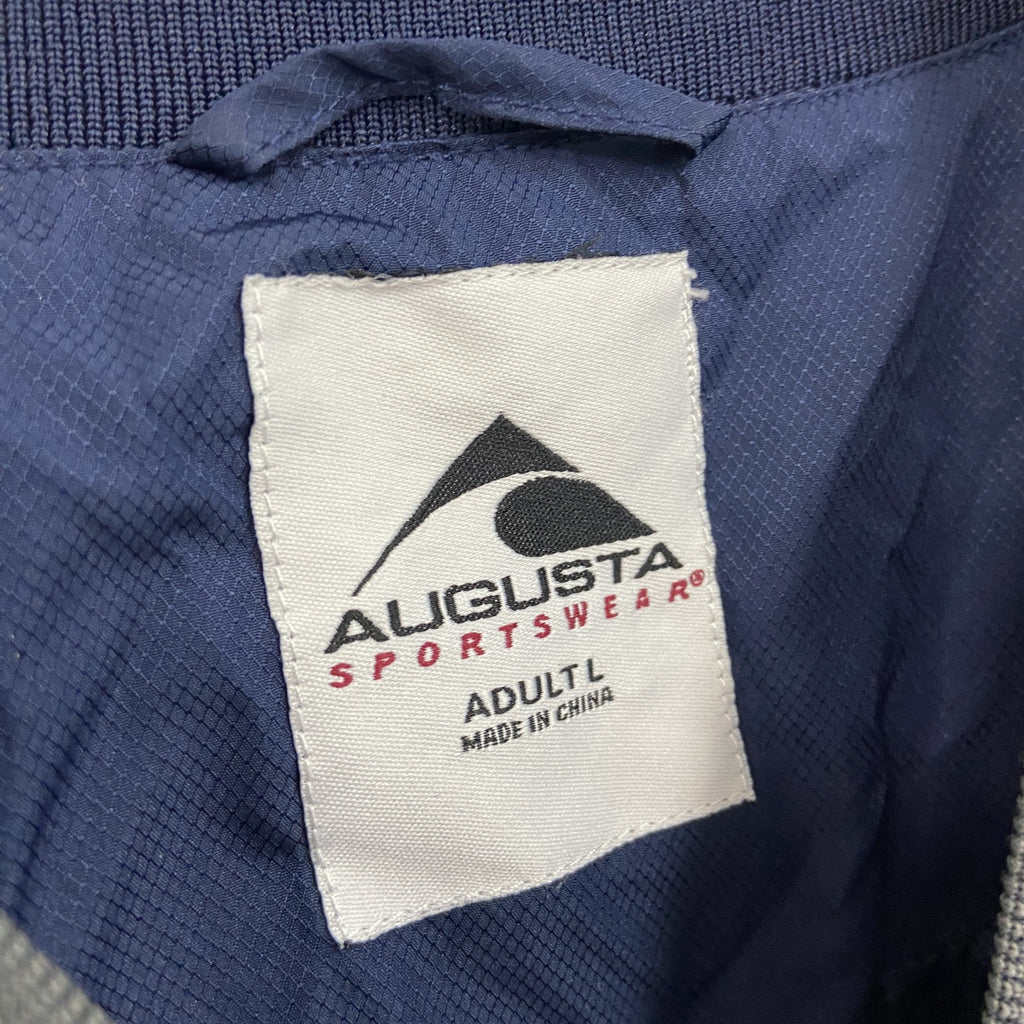 AUGUSTA　プルオーバージャケット　刺繍ロゴ　ワッペン　マルチカラー　紺　ネイビー　Lサイズ　古着