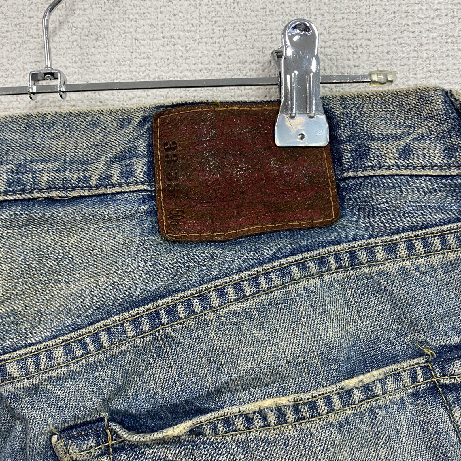 Levi’s　リーバイス　503　デニムパンツ/ジーンズ　ジップフライ　縦落ち　鬼ヒゲ　インディゴ　W33サイズ　古着