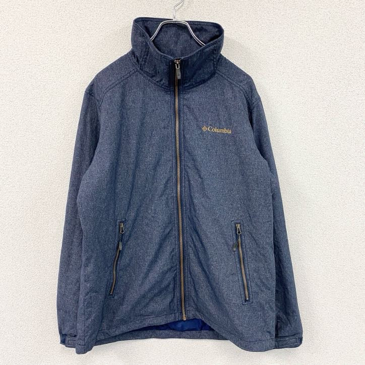 Columbia　コロンビア　フルジップナイロンジャケット　紺　ネイビー　Lサイズ　古着