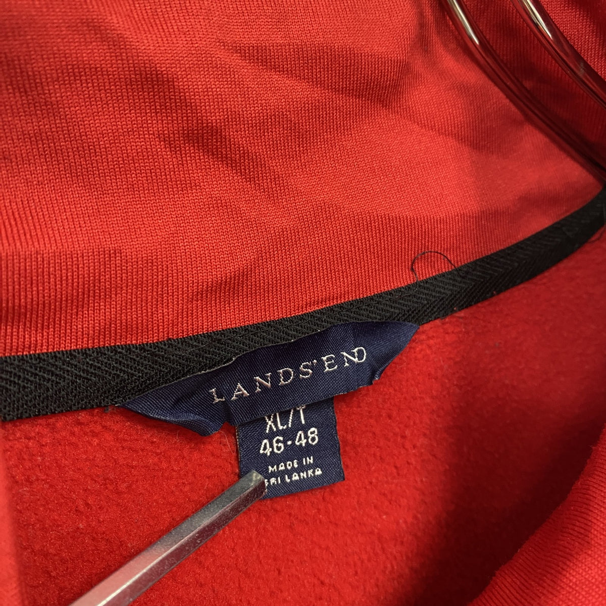 LANDS’END　ランズエンド　トラックジャケット/ジャージ　裏起毛　赤　レッド　XLサイズ　古着
