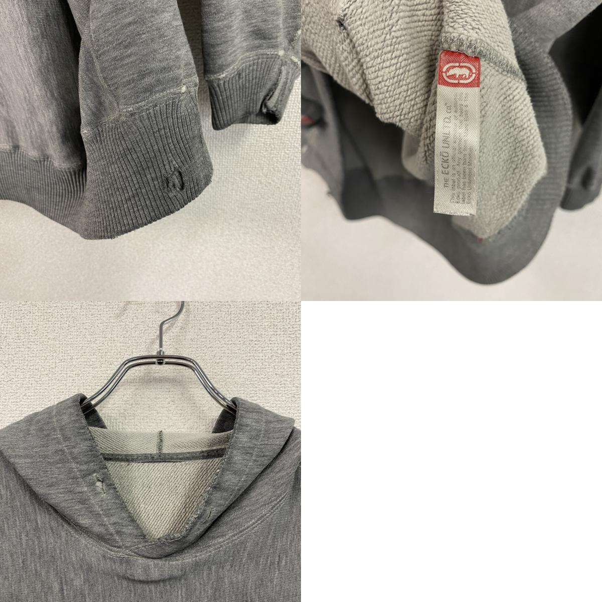 ECKO UNLTD.　エコーアンリミテッド　リバースウィーブタイプ　スウェットパーカー/フーディー　グレー　灰色　古着
