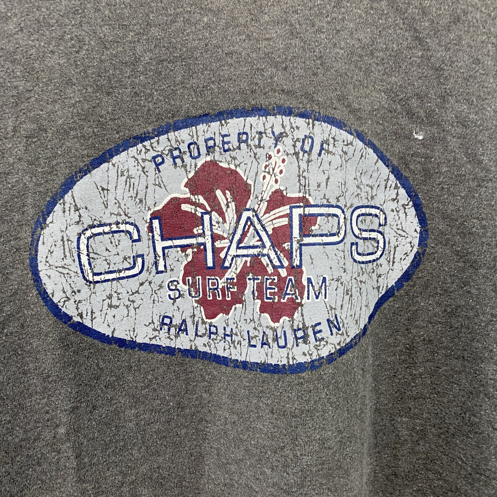 CHAPS　チャップス　半袖プリントTシャツ　グレー　Lサイズ　古着