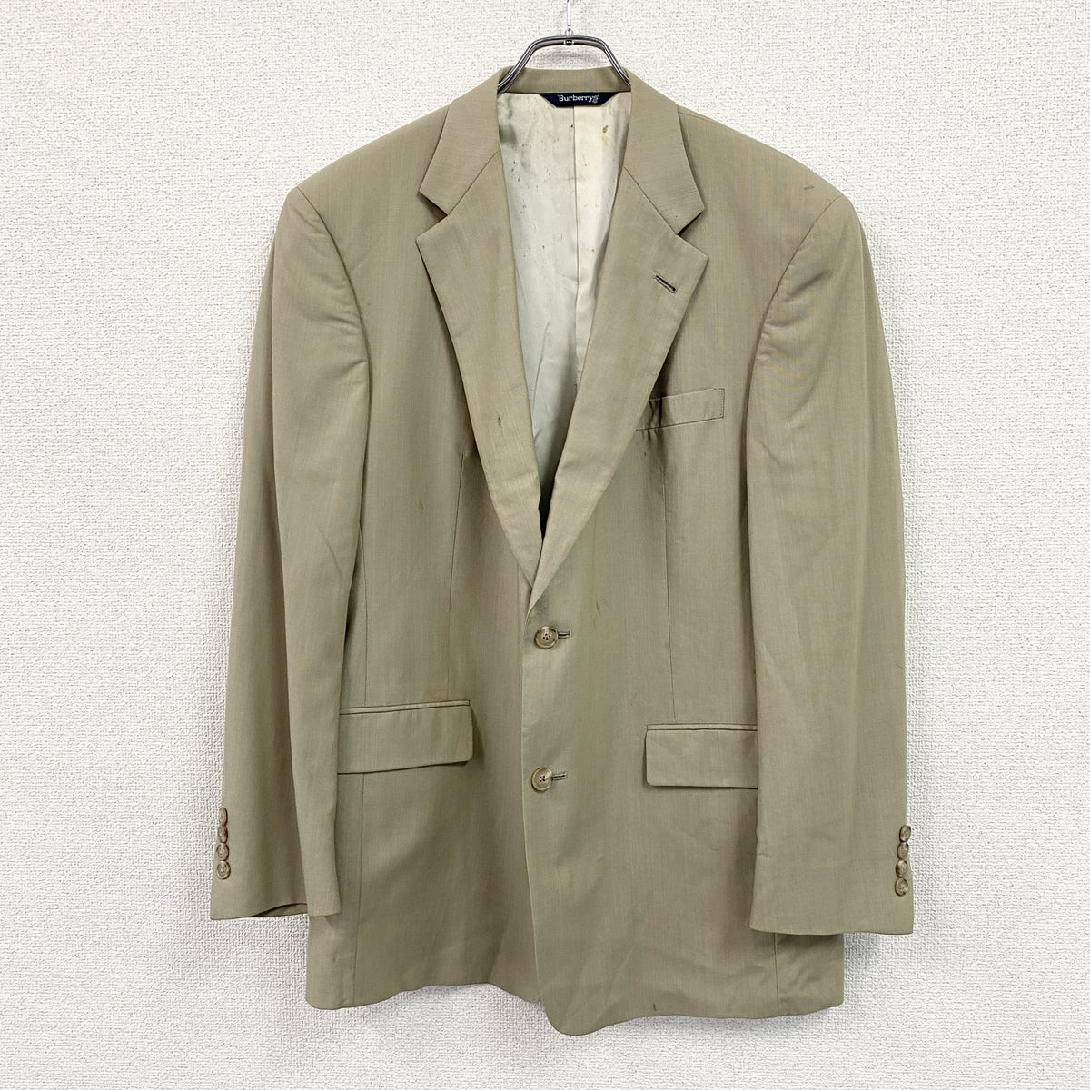 Burberrys　バーバリーズ　テーラードジャケット　Super 100's Wool　ベージュ　42Rサイズ　古着