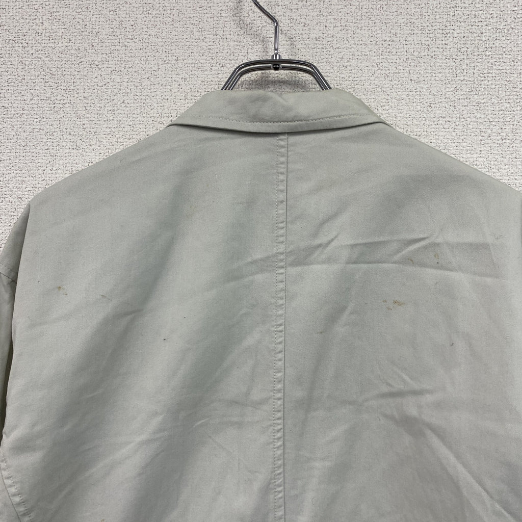 ～80s　UNIFORM 45 MPR　テーラードジャケット　ワークジャケット　ワッペン　ヴィンテージ　ライトグレー　48サイズ　古着
