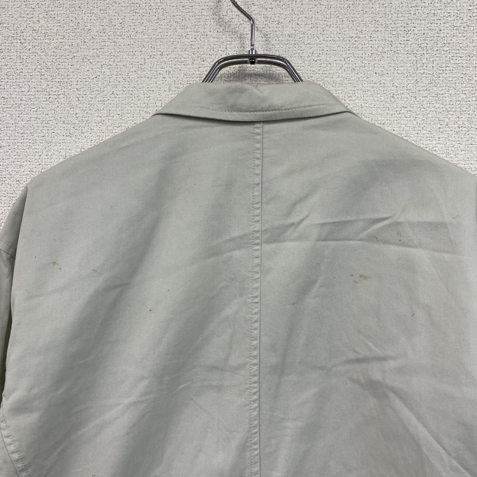 ～80s　UNIFORM 45 MPR　テーラードジャケット　ワークジャケット　ワッペン　ヴィンテージ　ライトグレー　48サイズ　古着