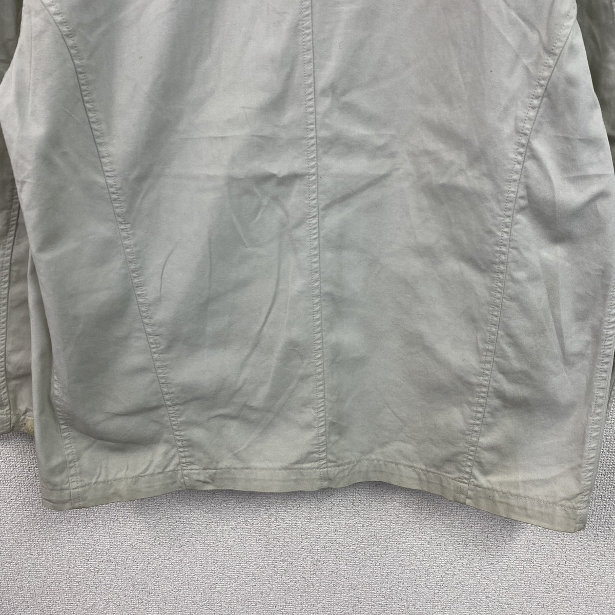 ～80s　UNIFORM 45 MPR　テーラードジャケット　ワークジャケット　ワッペン　ヴィンテージ　ライトグレー　48サイズ　古着