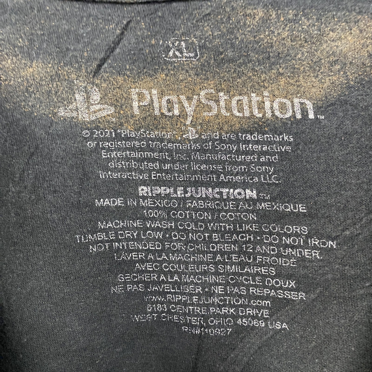 プレイステーション　半袖プリントTシャツ　黒　ブラック　XLサイズ　　古着