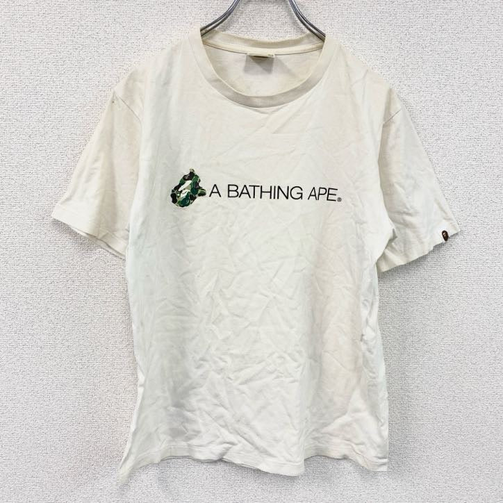 A BATHING APE　アベイシングエイプ　半袖プリントTシャツ　白　ホワイト　Mサイズ 　古着