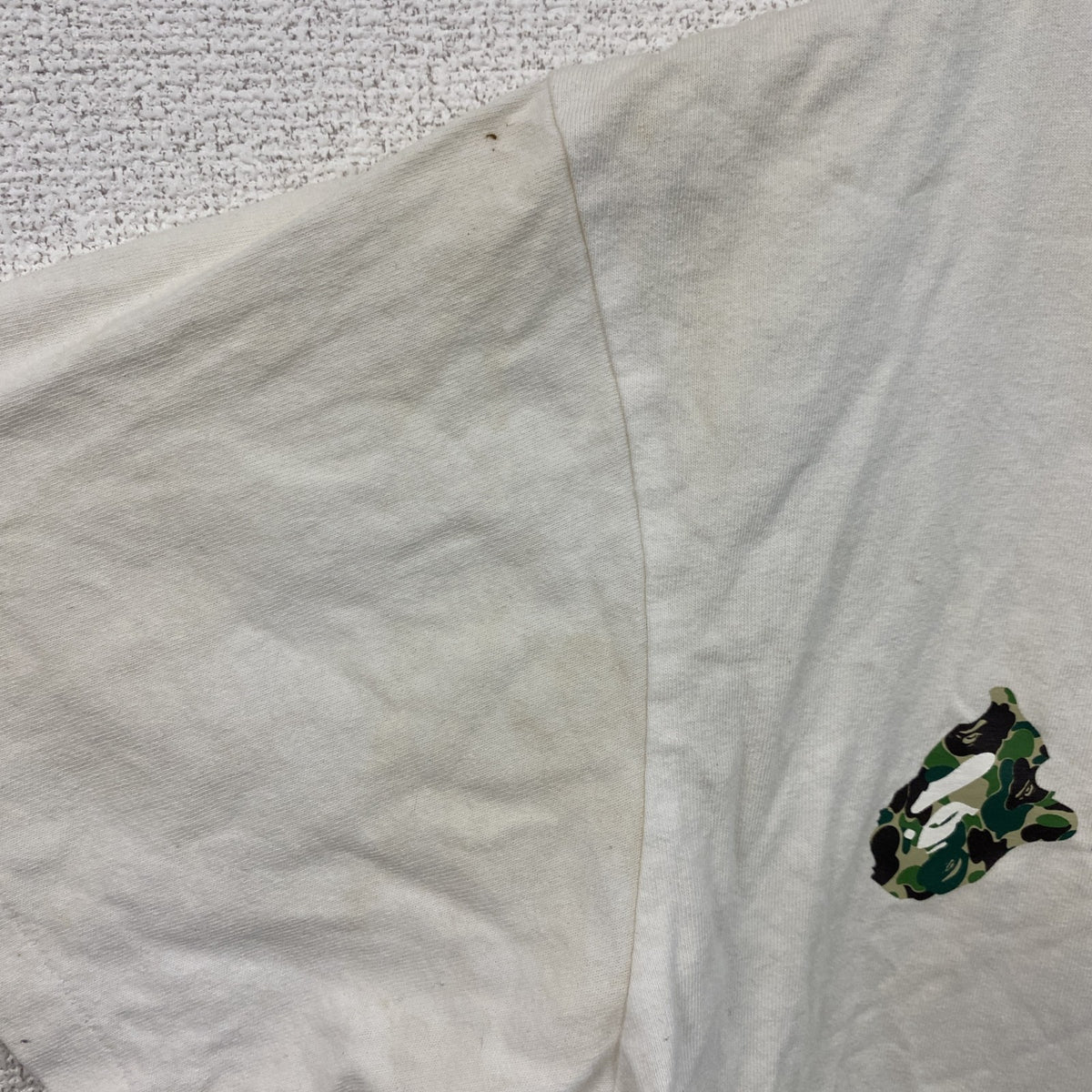 A BATHING APE　アベイシングエイプ　半袖プリントTシャツ　白　ホワイト　Mサイズ 　古着