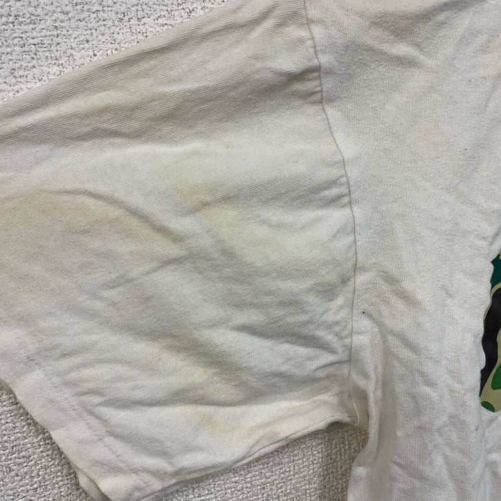 A BATHING APE　アベイシングエイプ　半袖プリントTシャツ　白　ホワイト　Mサイズ 　古着