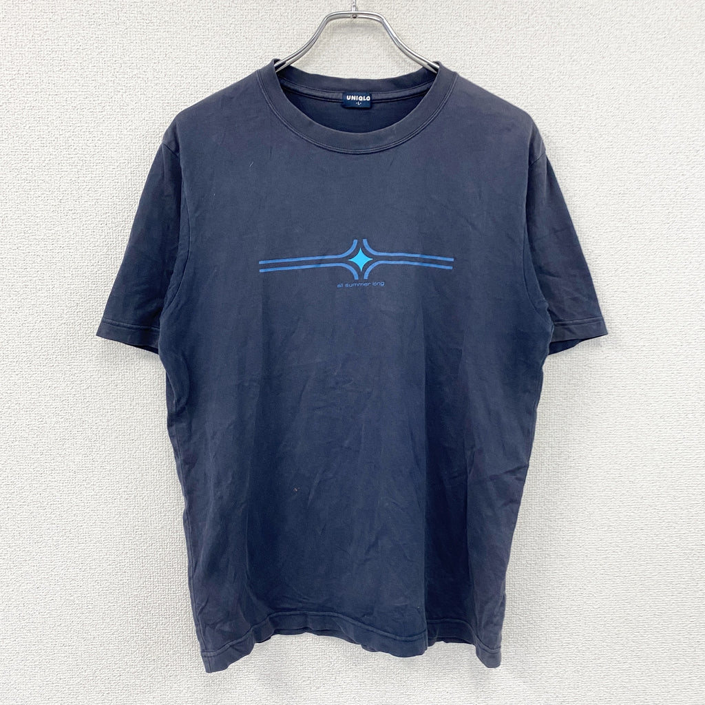 UNIQLO　ユニクロ　半袖プリントTシャツ　紺　ネイビー　Lサイズ　古着