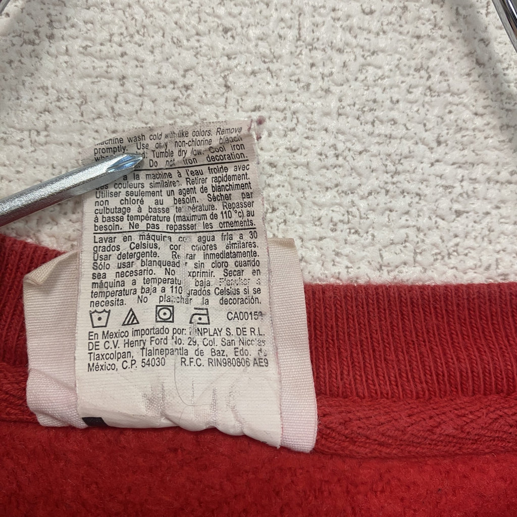 Champion　チャンピオン　リバースウィーブ　スウェット/トレーナー　フェード　デカロゴ　ワッペン　現行　赤　レッド　Sサイズ スウェットトップス メンズ コットン 古着