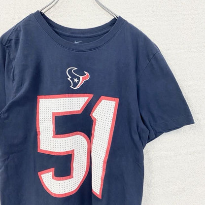 古着 used　NIKE ナイキ　半袖プリントTシャツ　スウッシュマーク　ネイビー　NFL　ヒューストン テキサンズ　Sサイズ
