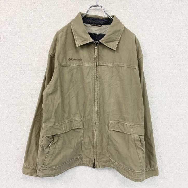 Columbia　コロンビア　フルジップジャケット　ベージュ　Lサイズ メンズ コットン 古着