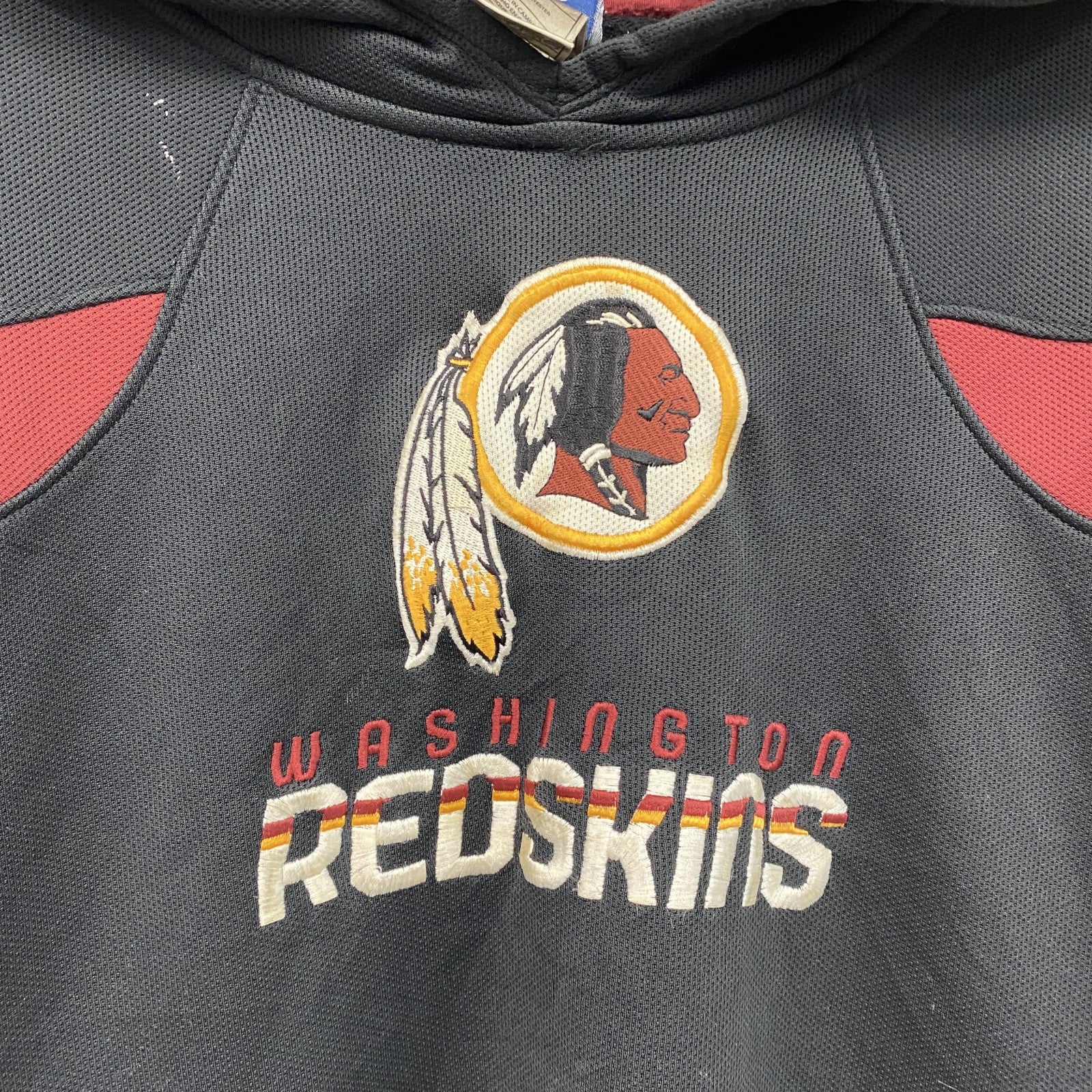 Reebok　リーボック　NFL　レッドスキンズ　スウェットパーカー/フーディー　黒　ブラック　Lサイズ　古着