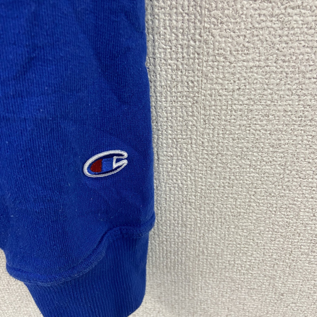 Champion　チャンピオン　スウェットパーカー/フーディー　ワッペン　現行　青　ブルー　Mサイズ　古着