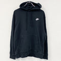 NIKE　ナイキ　スウェットパーカー/フーディー　刺ロゴ　黒　ブラック　XLサイズ トレーナー スウェットトップス フード付き 古着