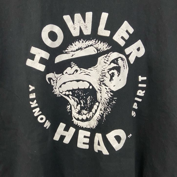 GILDAN ギルダン　半袖アルコールプリントTシャツ　Howler Head　ウィスキー　お酒　黒　ブラック　Lサイズ　古着