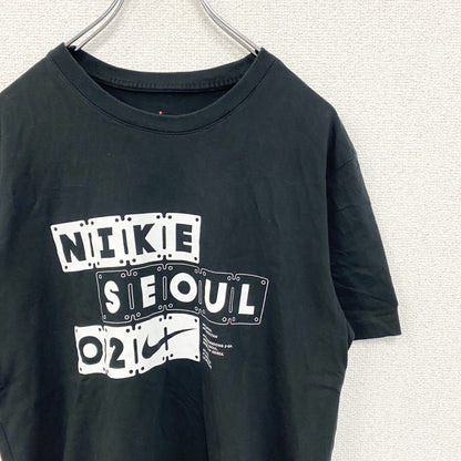 NIKE AIR JORDAN　ナイキエアジョーダン　半袖プリントTシャツ　スウッシュマーク　黒　Lサイズ