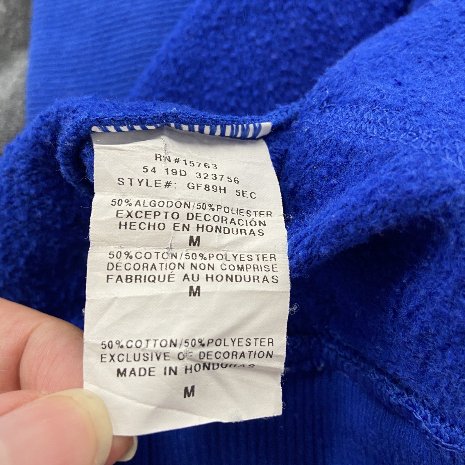 Champion　チャンピオン　スウェットパーカー/フーディー　ワッペン　現行　青　ブルー　Mサイズ　古着