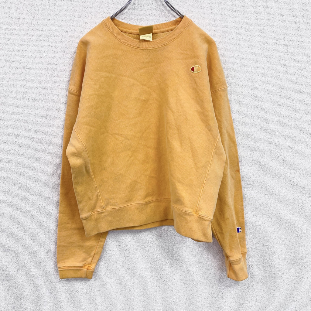 Champion　チャンピオン　スウェット/トレーナー　デカロゴ　橙色　オレンジ　Lサイズ　古着