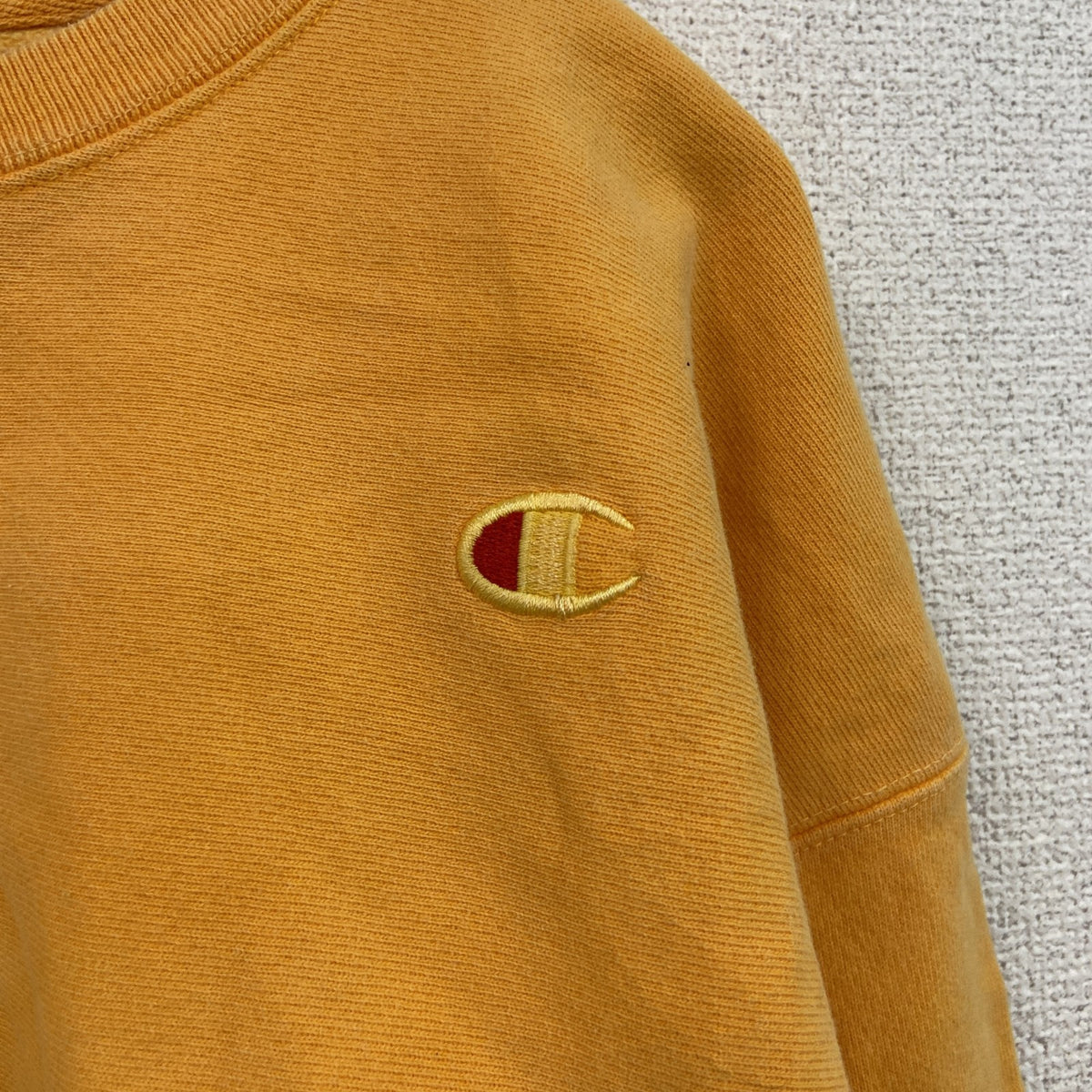 Champion　チャンピオン　スウェット/トレーナー　デカロゴ　橙色　オレンジ　Lサイズ　古着