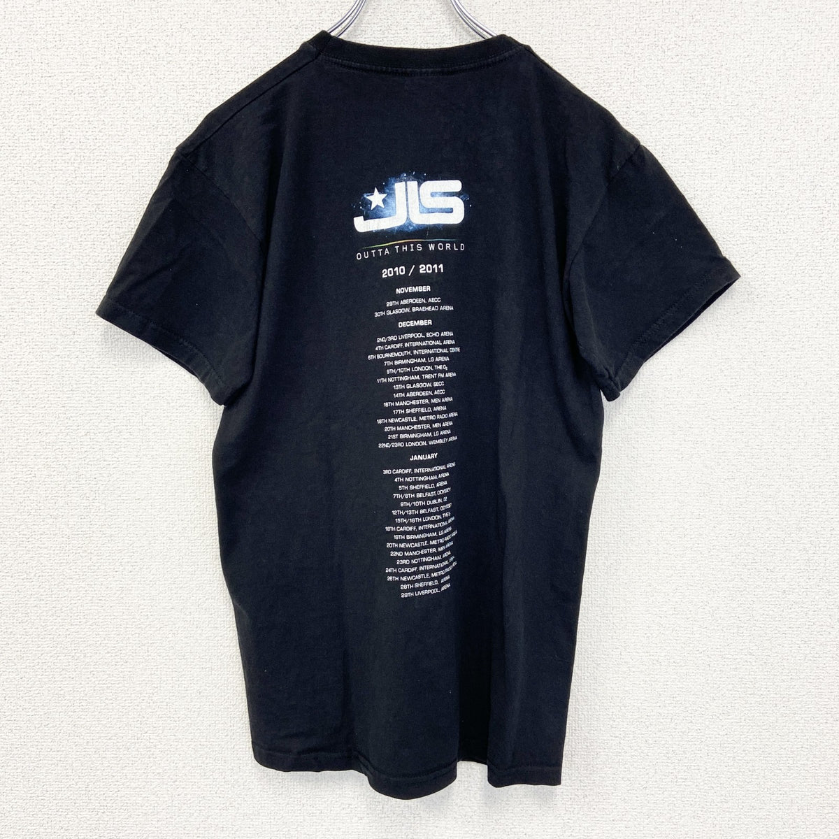 FRUIT OF THE LOOM　半袖ライブプリントTシャツ　JLS ジェイ エル エス　黒　ブラック　Sサイズ　古着