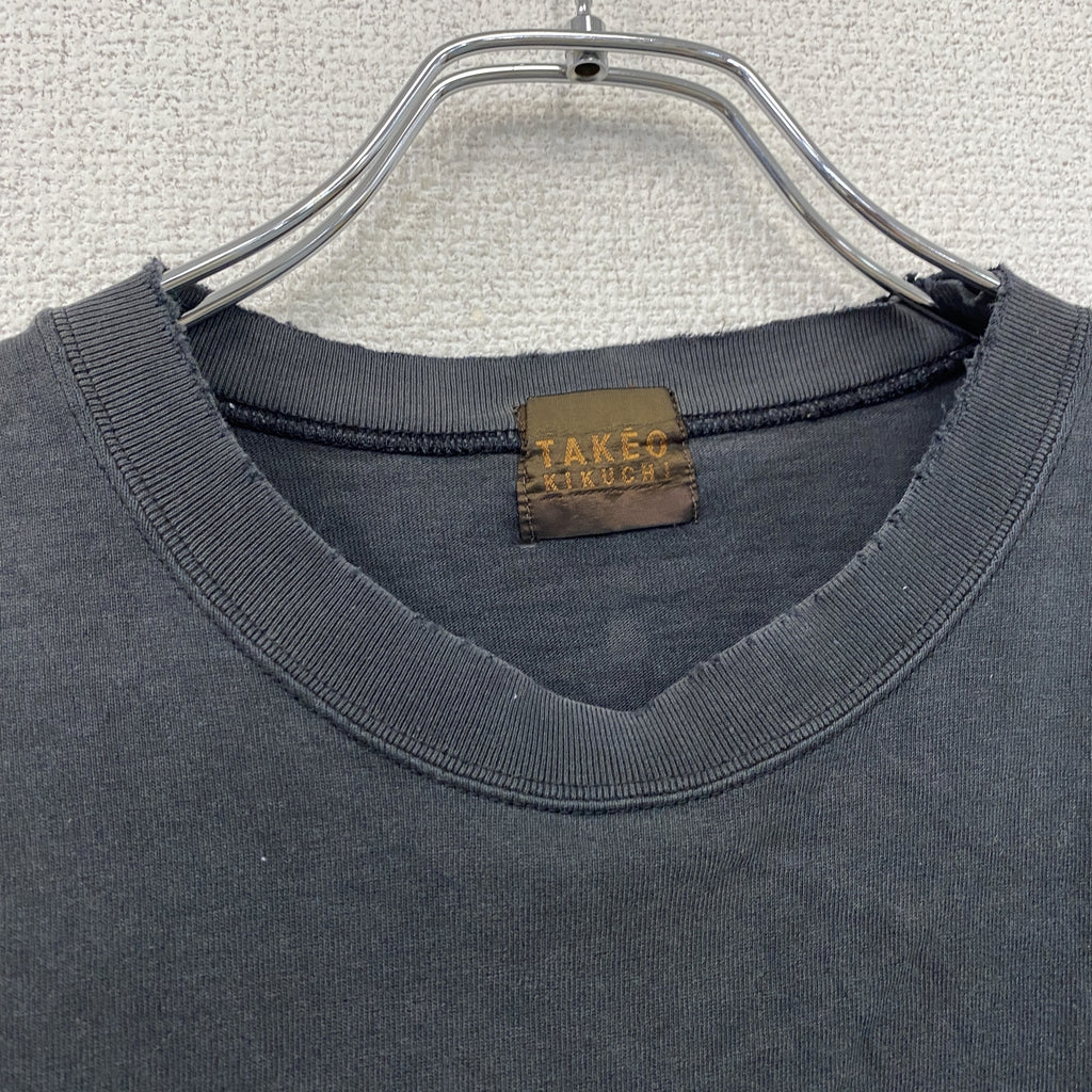 TEKEO KIKUCHI　タケオキクチ　半袖プリントTシャツ　黒　ブラック　3サイズ　古着