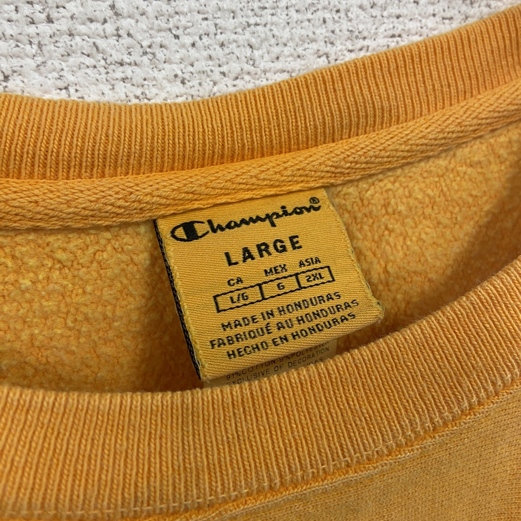 Champion　チャンピオン　スウェット/トレーナー　デカロゴ　橙色　オレンジ　Lサイズ　古着