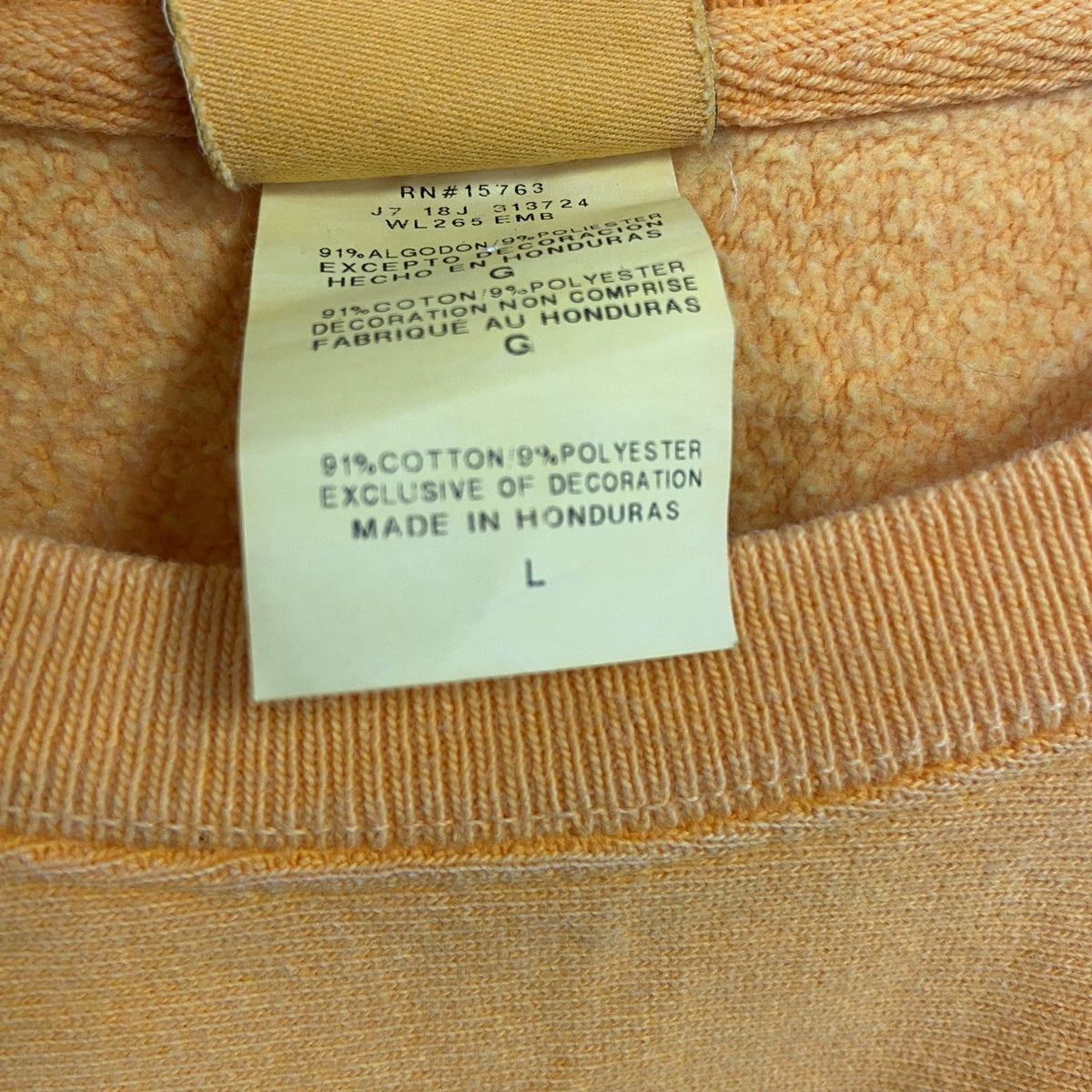Champion　チャンピオン　スウェット/トレーナー　デカロゴ　橙色　オレンジ　Lサイズ　古着