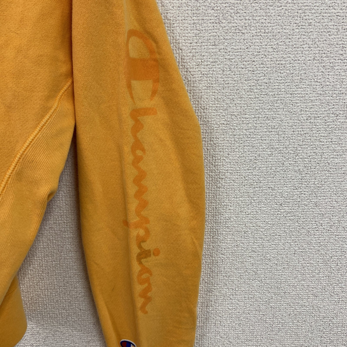 Champion　チャンピオン　スウェット/トレーナー　デカロゴ　橙色　オレンジ　Lサイズ　古着