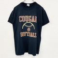 GILDAN ギルダン　半袖プリントTシャツ　クーガー　ピューマ　ソフトボール　黒　ブラック　カジュアルデザイン　Sサイズ　古着
