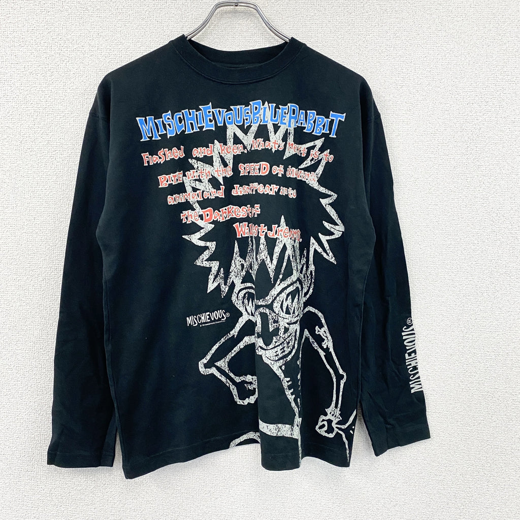 MISCHIEVOUS　ミスチバス　長袖Tシャツ/ロンT　黒　ブラック　Mサイズ　古着