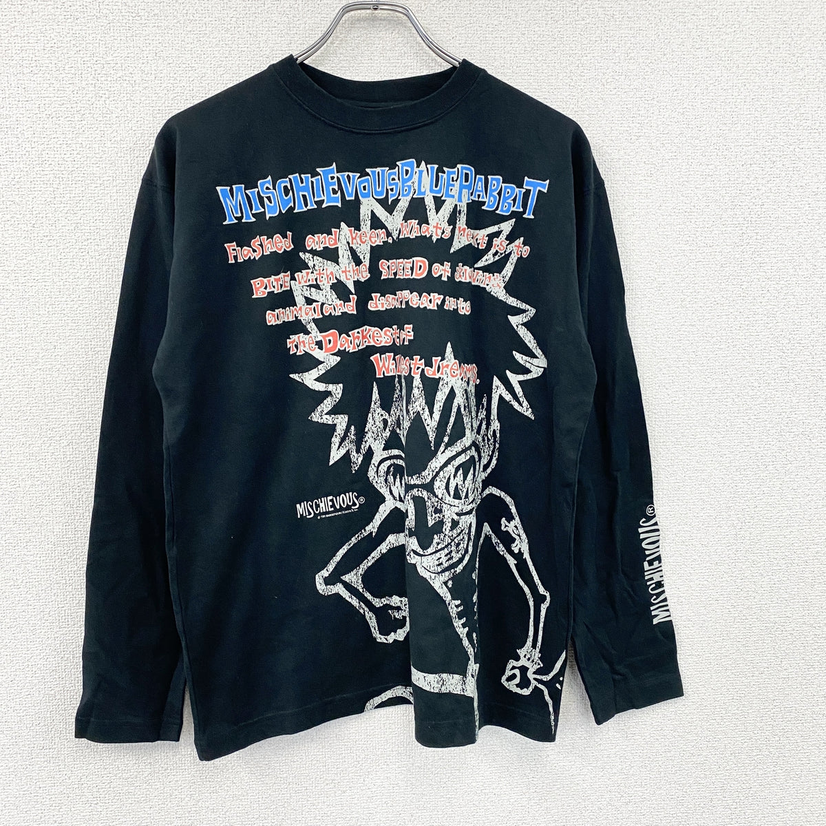 MISCHIEVOUS　ミスチバス　長袖Tシャツ/ロンT　黒　ブラック　Mサイズ　古着