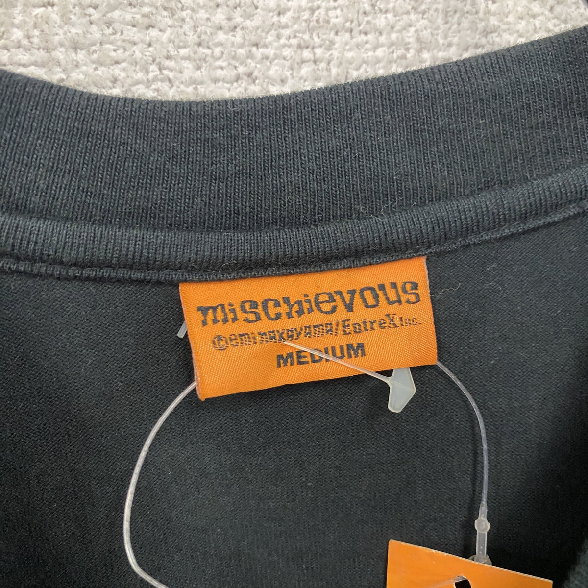 MISCHIEVOUS　ミスチバス　長袖Tシャツ/ロンT　黒　ブラック　Mサイズ　古着