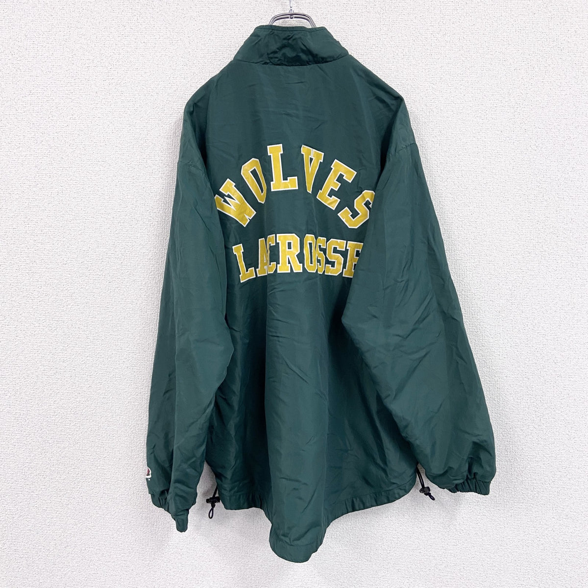 90s　Boathouse　フルジップナイロンジャケット　アーチプリント　ヴィンテージ　ディープグリーン　Lサイズ　古着