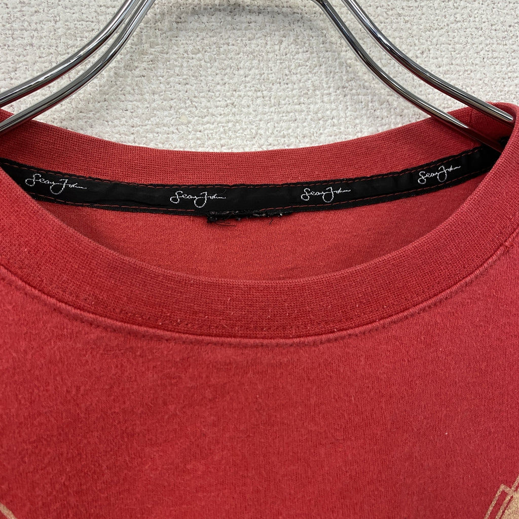 SEAN JOHN　シーンジョン　半袖プリントTシャツ　赤　レッド　古着